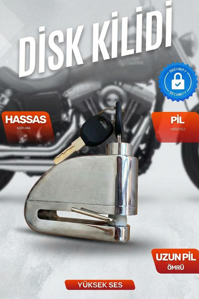 Kensa Alarmlı Çelik Disk Kilidi – 110 dB Sesli Uyarı, Su Geçirmez Motosiklet&...