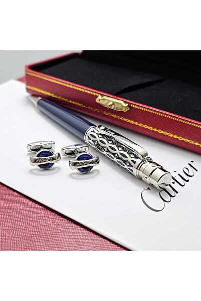 Cartier قلم كارتير لويس بنقوش هندسية مع كبك