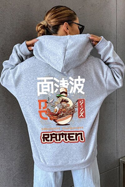 donamod Hanorac unisex cu imprimeu Ramen KP-ALB-RAMEN