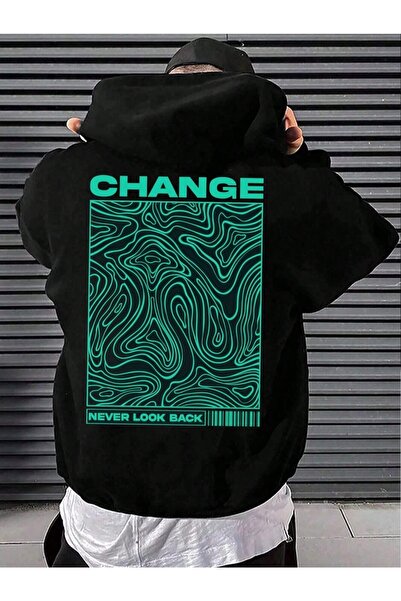 donamod Black Change cu imprimeu supradimensionat Swea pentru bărbați tricou ...