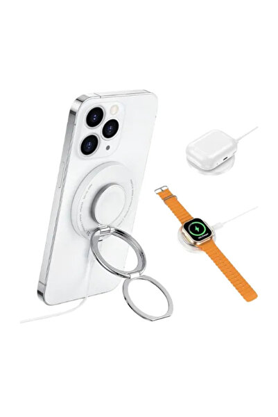 WIWU WI-W027 3 in 1 Magnetic Wireless Charger - White