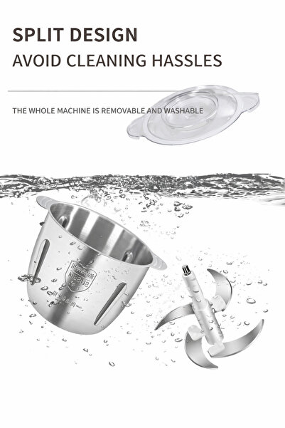 Generic 2L Electric Food Chopper 500W Stainless Steel Bowl 2 Speed Push Button