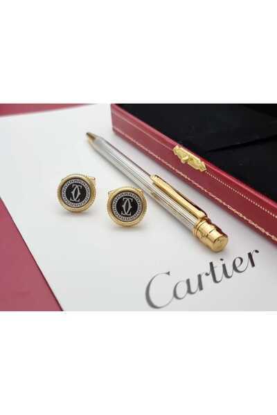 Cartier قلم كارتير سانتوس بنقوش هندسية مفرغة