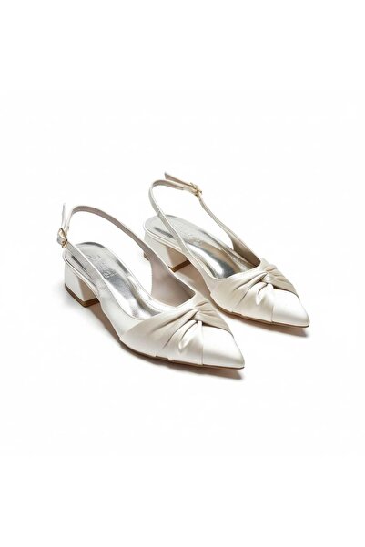 REYAN MODA büzgülü setten stiletto alçak arkası açık yeni sezon