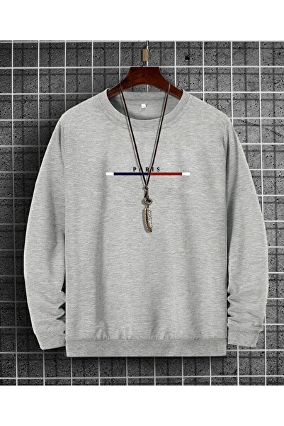 donamod Gri pentru bărbați Paris cu imprimeu supradimensionat Swea tricou Ben...