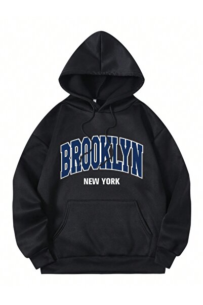 donamod Unisex Γυναικεία/Ανδρικά γράμματα γραφικά καγκουρό με κουκούλα με κορ...