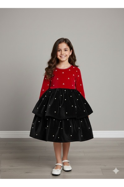 AMAZ "Velvet Elegance" Dress (Burgundy)