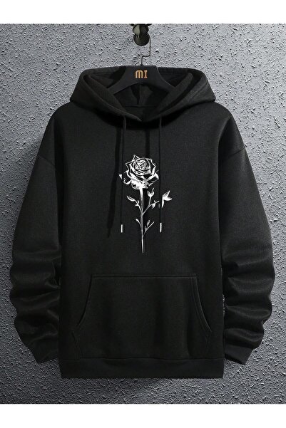 donamod Hanorac cu șnur din seria Coko cu imprimeu floral și buzunar cangur