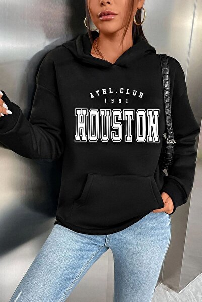 donamod Hanorac unisex cu imprimeu Houston KPP-negru-houston