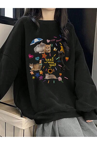 donamod Pulover pentru umeri cu desene animate și litere din seria Coke