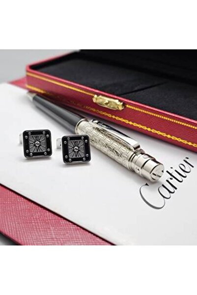 Cartier قلم سانتوس دي كارتير بتفاصيل النقش وكبك