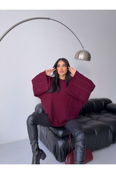 erki triko Hair Knitting Wide Sleeve Oversized Sweater