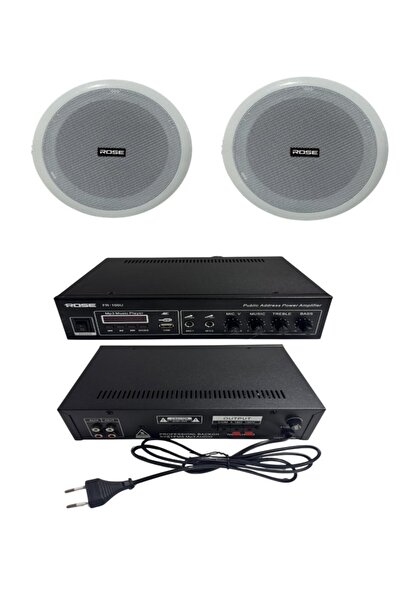 Rose Anfi Tavan Hoparlör Mağaza Ses Sistemi 2'li Beyaz