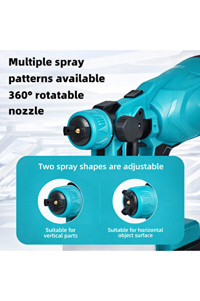 Generic Cordless Electric Paint Spray Gun with 800ml Tank, Rechargeable Paint Sprayer