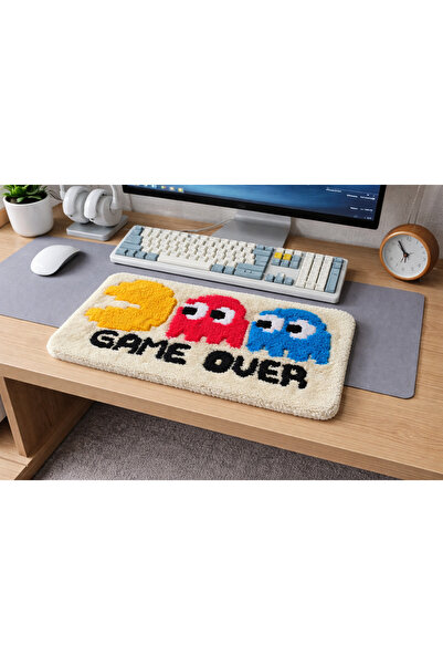 Ekim Tufting El Yapımı Tufting Tasarım Klavye Halısı Pacman