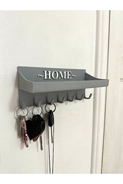 hediyesepetinde Raflı Duvar Anahtarlığı 20x10– Çok Askılı Anahtar ve Eşya Düz...