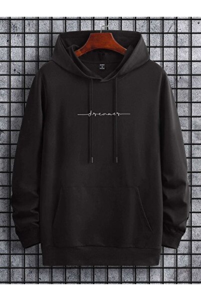 donamod Hanorac oversize cu glugă cu imprimeu Black Dream unisex DREAMKPSNLU