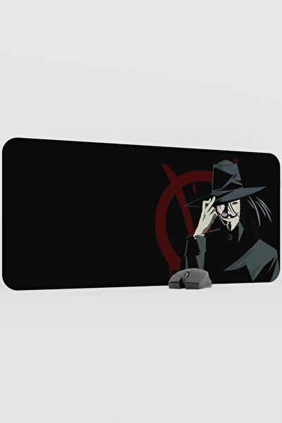 mousepad bastir V for Vendetta V3 90X40 XXL Gaming Rubber Non-Slip Base Mouse...