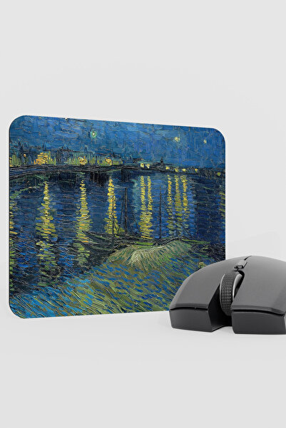 mousepad bastir Van Gogh Starry Night on the River 22X18 Gaming Rubber Non-Sl...