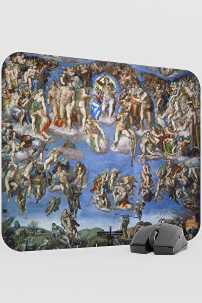 mousepad bastir Michelangelo Day of Judgment V1 48X40 XL Gaming Rubber Non-Sl...