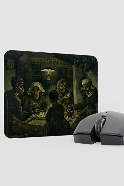 mousepad bastir Van Gogh Potato Eaters Painting V1 22X18 Gaming Rubber Non-Sl...
