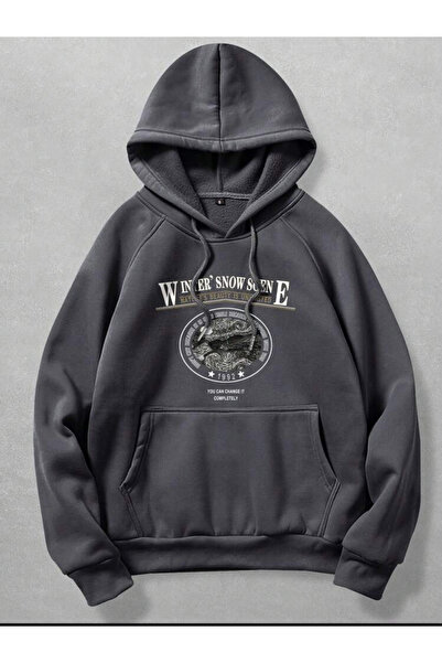 donamod PAGOS Hanorac pentru bărbați WINTER SNOW cu imprimeu cu glugă supradi...