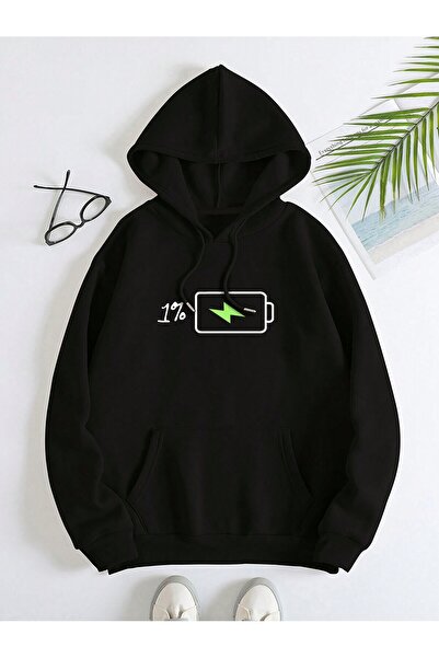 donamod Seria Coke Letter Graphic Kangaroo Pocket Drawstring Hanorac căptușit...