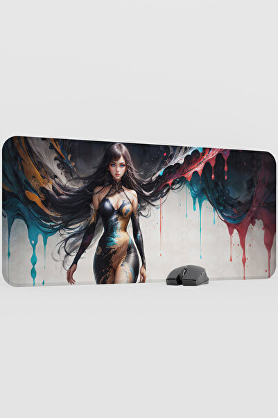 mousepad bastir Digital Art Anime Female Figure V5 90X40 XXL Gaming Rubber No...