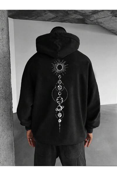 donamod Hanorac cu glugă cu imprimeu Sun & Moon din seria Coko Manfinity EMRG