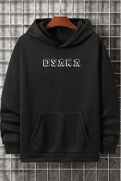 donamod Hanorac unisex cu imprimeu Osaka KPP-negru-osaka (text)