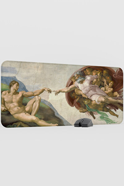 mousepad bastir The Creation of Adam Painting Michelangelo V3 90X40 XXL Gamin...