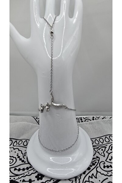 NO NAME Stainless Steel Silver Color Tulip Themed Zircon Stone Shahmeran