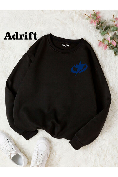 donamod Hanorac unisex cu decolteu rotund cu imprimeu Star