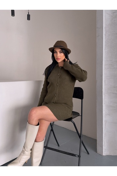 erki triko Corded Fabric Button Shirt Collar Skirt Suit