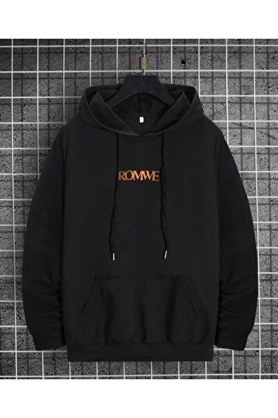 donamod Muška crna Romme Štampano Oversize kroj Sa kapuljačom majica Beniseng...