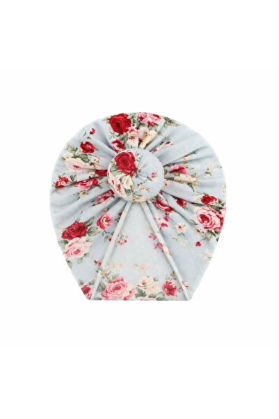 Superbaby Blue flowered turban hat