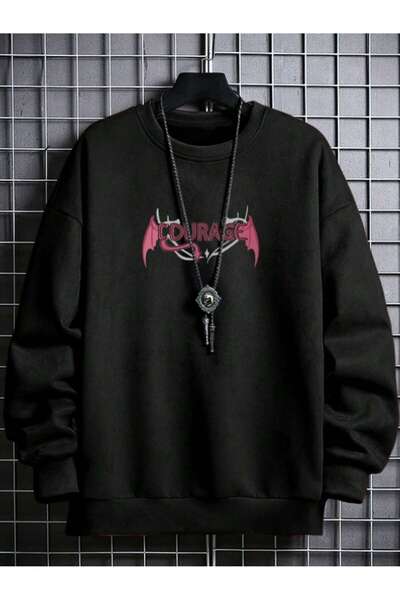 donamod Coko серия Писмо Графична блуза с падащи рамене