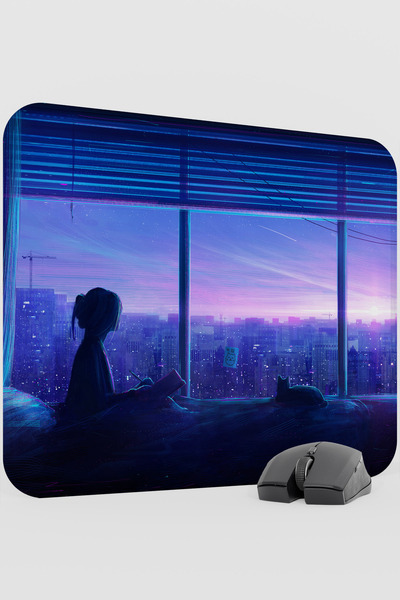 mousepad bastir Digital Cat Girl V1 48X40 XL Gaming Rubber Non-Slip Base Mous...