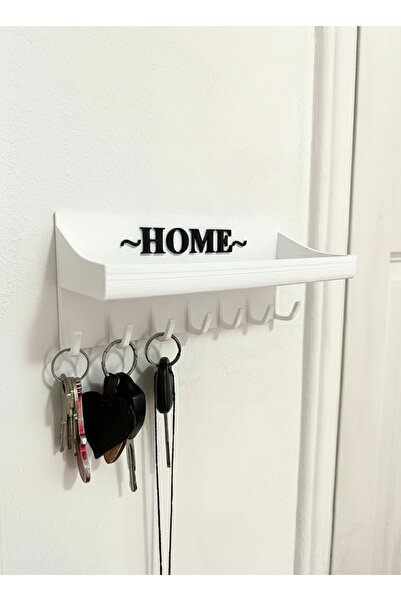 hediyesepetinde Raflı Duvar Anahtarlığı 20x10– Çok Askılı Anahtar ve Eşya Düz...