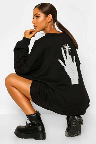 donamod Слейт Оф Хенд Овърсайз Сиях Суитшърт VDPSWT01