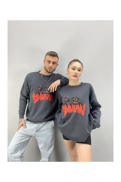 donamod Set de cu imprimeu combinații pentru cupluri unisex Antrasit Spıkıyn ...