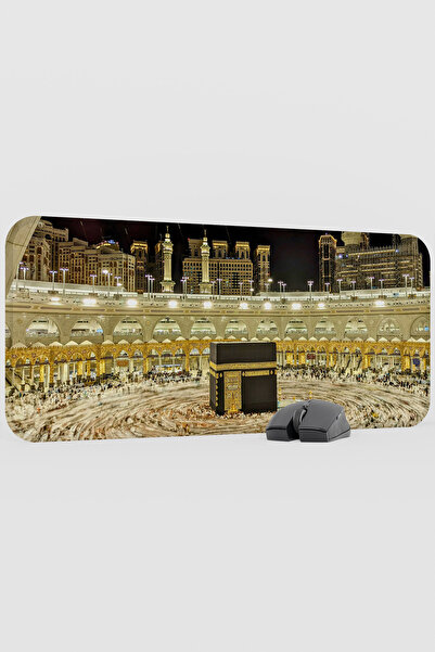 mousepad bastir Kabe-I Şerif Mecca Mescid-I Haram V1 70X30 XL Gaming Rubber N...