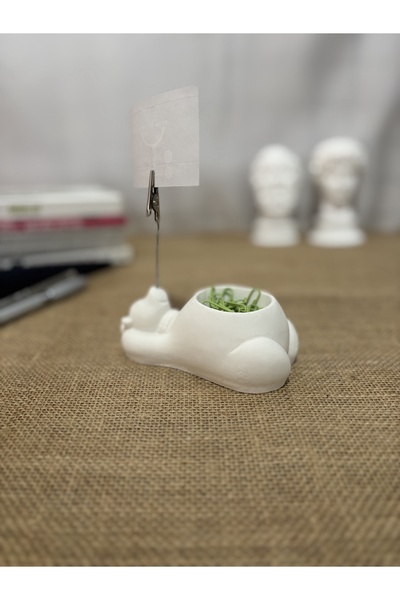 PAYATASARIM طقم مكتب من الخرسانة يتضمن حامل ملاحظات على شكل دمية دب ومشبك ورق