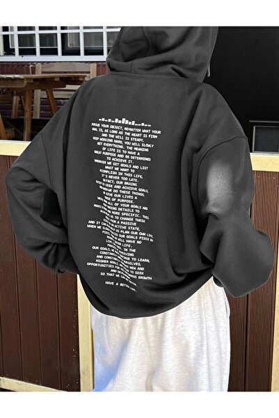 donamod Hanorac oversize unisex cu text imprimat pe spate PAGOS