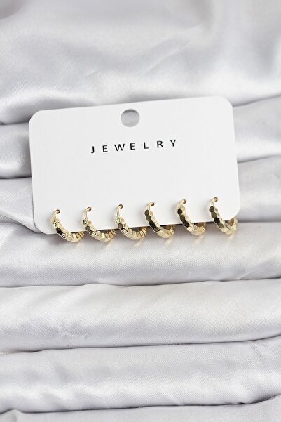 Inure Jewelry طقم أقراط نسائية من النحاس الذهبي بتفاصيل خلية النحل البسيطة