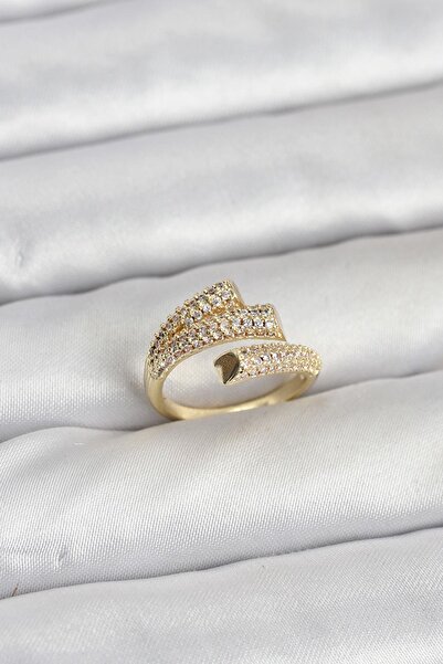 Inure Jewelry Gold Color Zircon Stone Brass Women's Ring