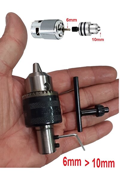 Depolife Motor Için 10mm Metal Mandren Ve 6mm Kaplin Adaptör Seti Okul Proje ...
