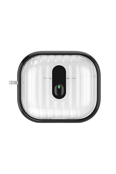 Effox حافظة Air-Pods 4 ذات حواف ملونة وشفافة من السيليكون EFFX Airbag 40 - أسود