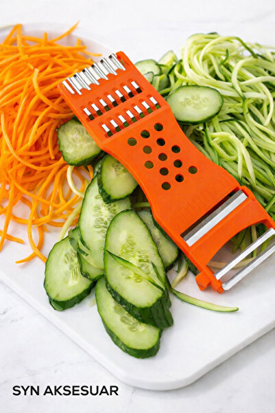 SYN AKSESUAR Çok Fonksiyonlu Rende & Soyacak – Julienne, Dilimleme ve Sebze D...