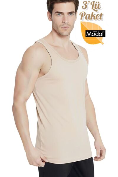 Özten İç Giyim 3-Pack Micro Modal Stretch Fabric Luxury Men's Undershirts Ozt...